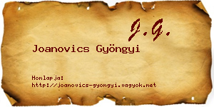 Joanovics Gyöngyi névjegykártya