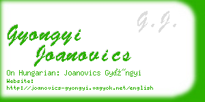 gyongyi joanovics business card